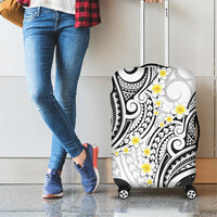 Plumeria With White Polynesian Tattoo Pattern Luggage Cover LT05 - Polynesian Pride