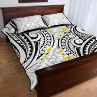 Plumeria With White Polynesian Tattoo Pattern Quilt Bed Set LT05 - Polynesian Pride