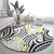 Plumeria With White Polynesian Tattoo Pattern Round Carpet