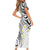 Plumeria With White Polynesian Tattoo Pattern Short Sleeve Bodycon Dress