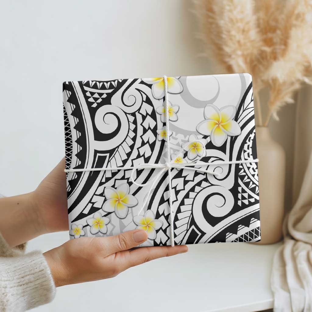 Plumeria With White Polynesian Tattoo Pattern Wrapping Paper LT05 - Polynesian Pride