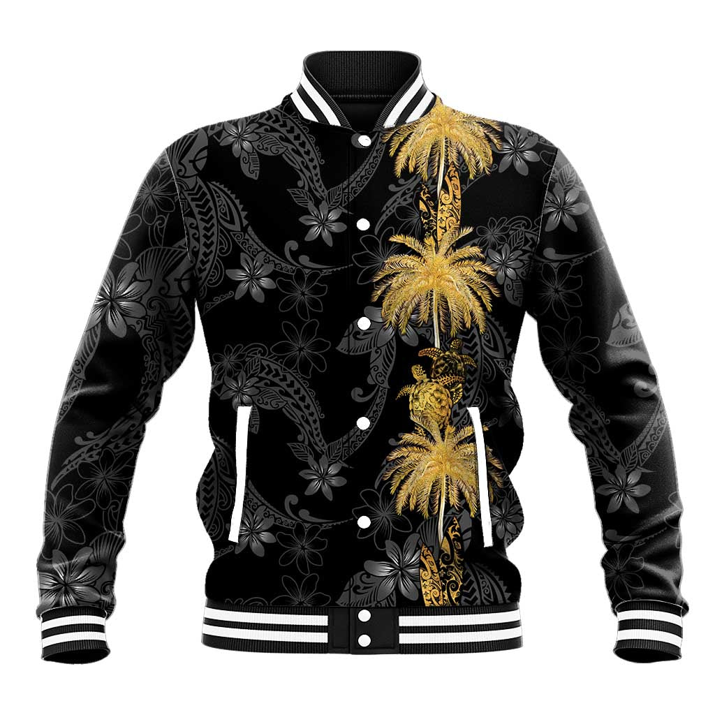 Hawaiian Honu And Surfboards Baseball Jacket Gold Style LT05 Unisex Gold - Polynesian Pride