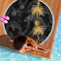 Hawaiian Honu And Surfboards Beach Blanket Gold Style LT05 - Polynesian Pride