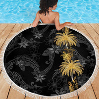 Hawaiian Honu And Surfboards Beach Blanket Gold Style LT05 - Polynesian Pride