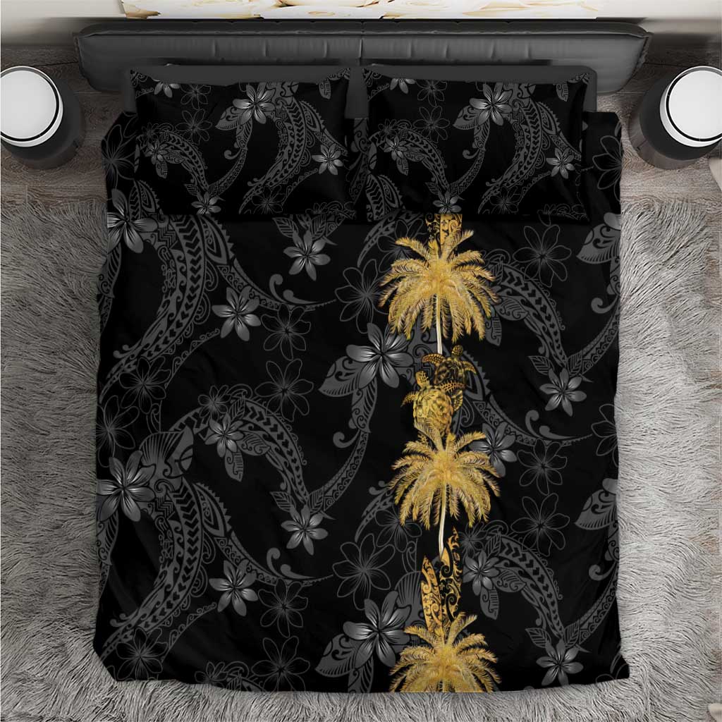 Hawaiian Honu And Surfboards Bedding Set Gold Style LT05 Gold - Polynesian Pride