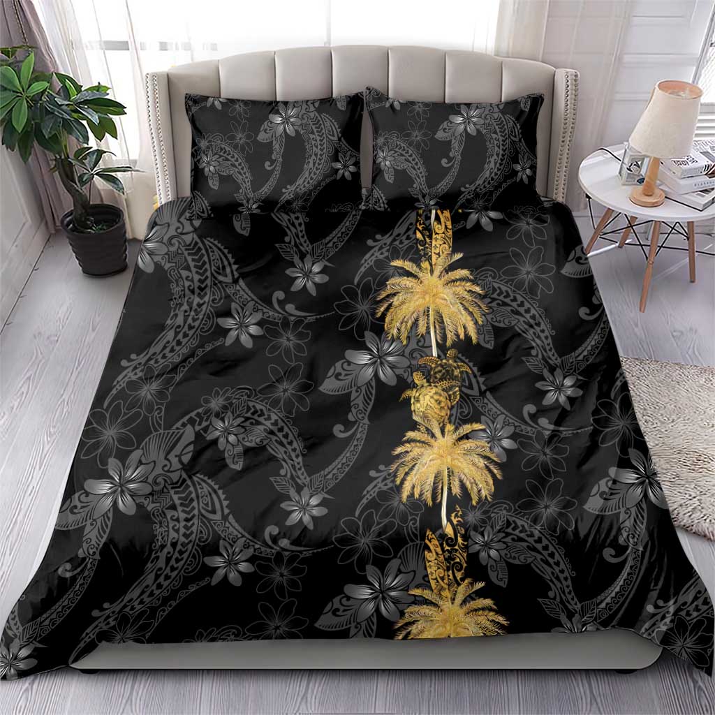 Hawaiian Honu And Surfboards Bedding Set Gold Style LT05 - Polynesian Pride