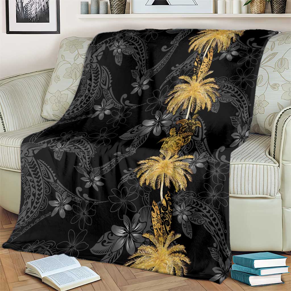 Hawaiian Honu And Surfboards Blanket Gold Style LT05 - Polynesian Pride