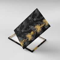 Hawaiian Honu And Surfboards Canvas Wall Art Gold Style LT05 With Frame Gold - Polynesian Pride