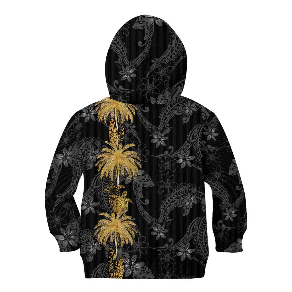 Hawaiian Honu And Surfboards Kid Hoodie Gold Style LT05 - Polynesian Pride