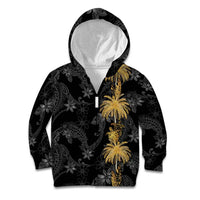 Hawaiian Honu And Surfboards Kid Hoodie Gold Style LT05 Zip Hoodie Gold - Polynesian Pride