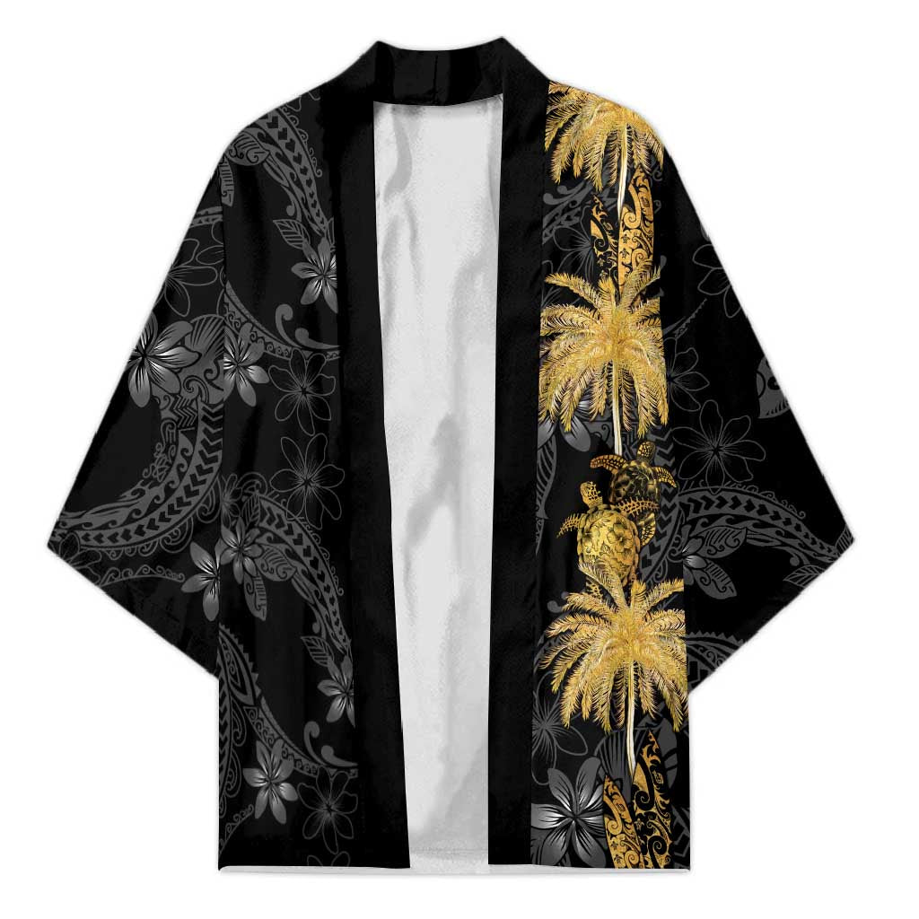 Hawaiian Honu And Surfboards Kimono Gold Style LT05 Unisex Gold - Polynesian Pride