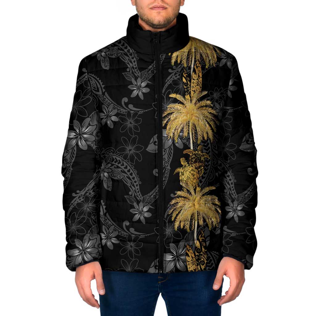 Hawaiian Honu And Surfboards Padded Jacket Gold Style LT05 Men Gold - Polynesian Pride