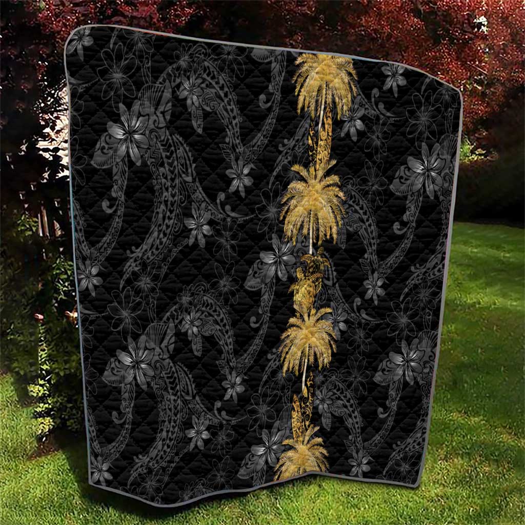 Hawaiian Honu And Surfboards Quilt Gold Style LT05 - Polynesian Pride