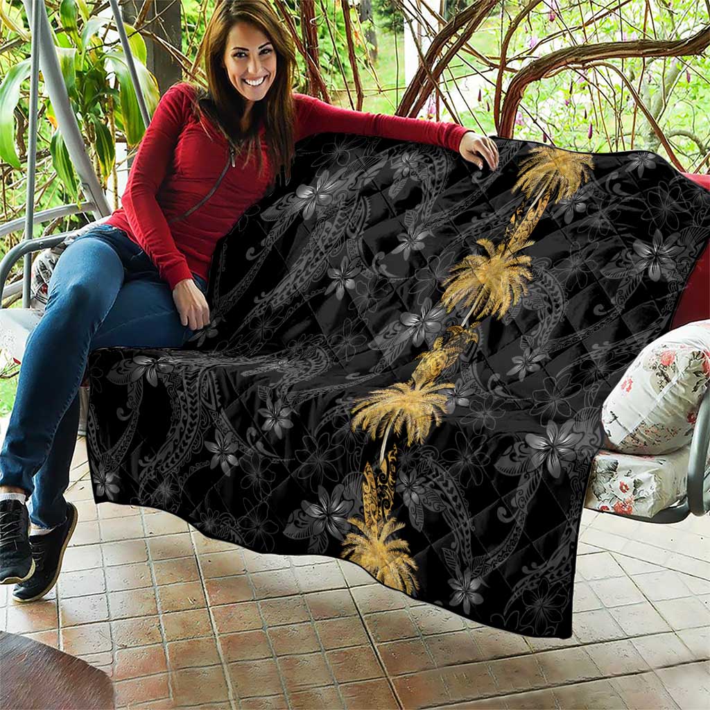 Hawaiian Honu And Surfboards Quilt Gold Style LT05 - Polynesian Pride