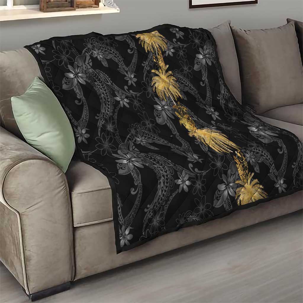 Hawaiian Honu And Surfboards Quilt Gold Style LT05 - Polynesian Pride