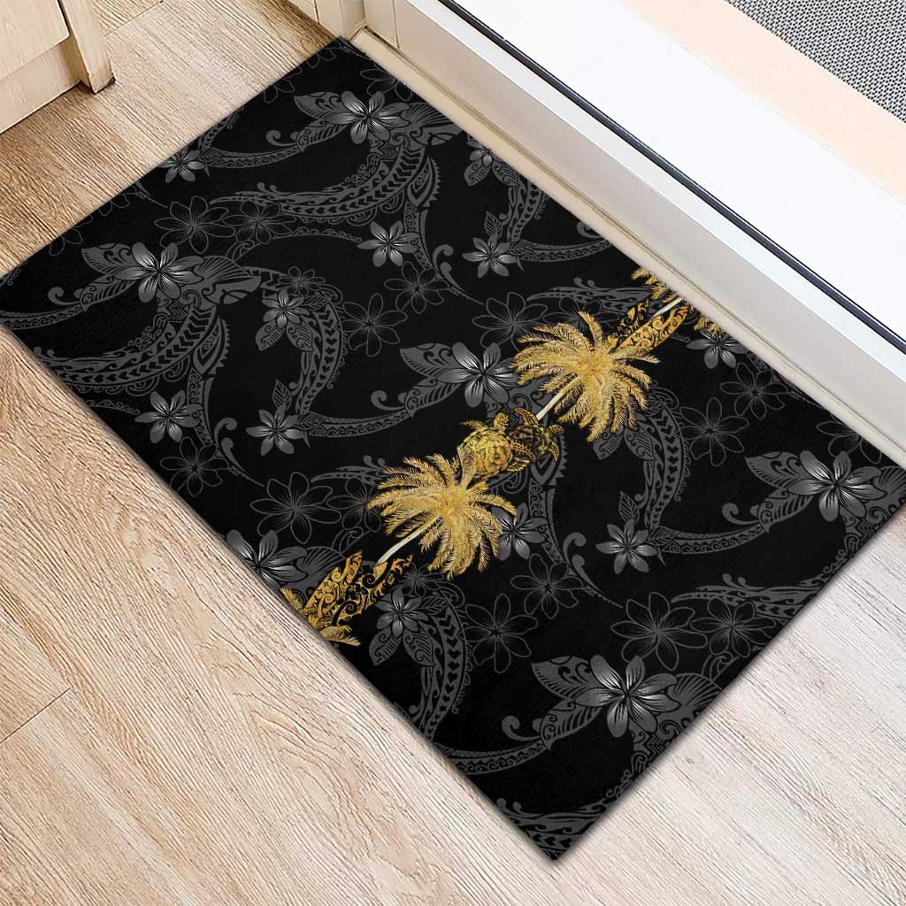 Hawaiian Honu And Surfboards Rubber Doormat Gold Style LT05 - Polynesian Pride