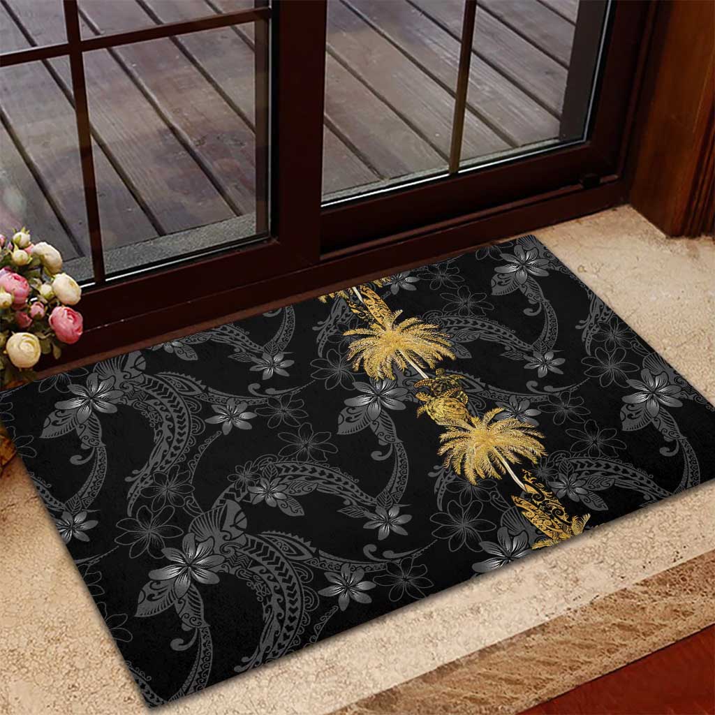 Hawaiian Honu And Surfboards Rubber Doormat Gold Style LT05 - Polynesian Pride
