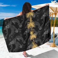 Hawaiian Honu And Surfboards Sarong Gold Style LT05 One Size 44 x 66 inches Gold - Polynesian Pride