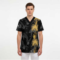 Hawaiian Honu And Surfboards Scrub Top Gold Style LT05 - Polynesian Pride