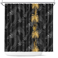 Hawaiian Honu And Surfboards Shower Curtain Gold Style LT05 Gold - Polynesian Pride