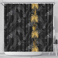 Hawaiian Honu And Surfboards Shower Curtain Gold Style LT05 - Polynesian Pride