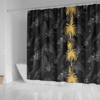 Hawaiian Honu And Surfboards Shower Curtain Gold Style LT05 - Polynesian Pride