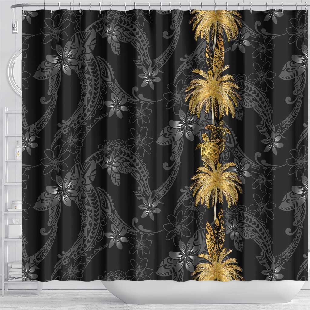 Hawaiian Honu And Surfboards Shower Curtain Gold Style LT05 - Polynesian Pride