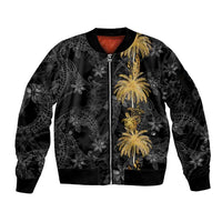 Hawaiian Honu And Surfboards Sleeve Zip Bomber Jacket Gold Style LT05 Unisex Gold - Polynesian Pride