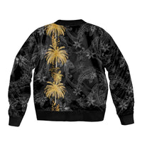 Hawaiian Honu And Surfboards Sleeve Zip Bomber Jacket Gold Style LT05 - Polynesian Pride