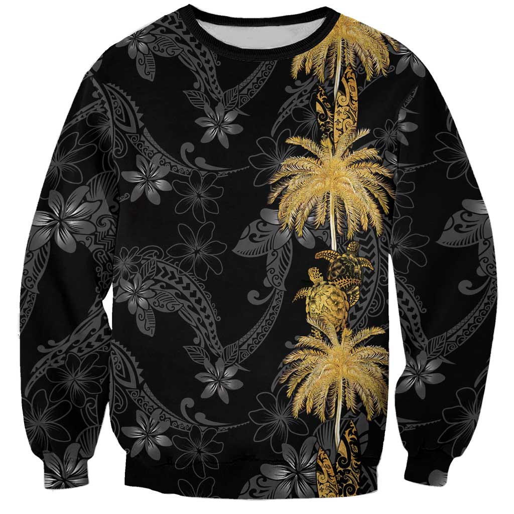 Hawaiian Honu And Surfboards Sweatshirt Gold Style LT05 Unisex Gold - Polynesian Pride