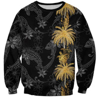 Hawaiian Honu And Surfboards Sweatshirt Gold Style LT05 Unisex Gold - Polynesian Pride