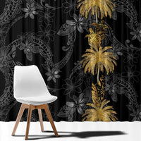 Hawaiian Honu And Surfboards Window Curtain Gold Style LT05 - Polynesian Pride
