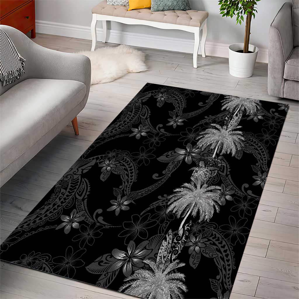 Hawaiian Honu And Surfboards Area Rug Silver Style LT05 - Polynesian Pride