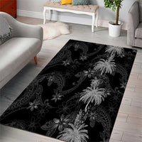 Hawaiian Honu And Surfboards Area Rug Silver Style LT05 - Polynesian Pride