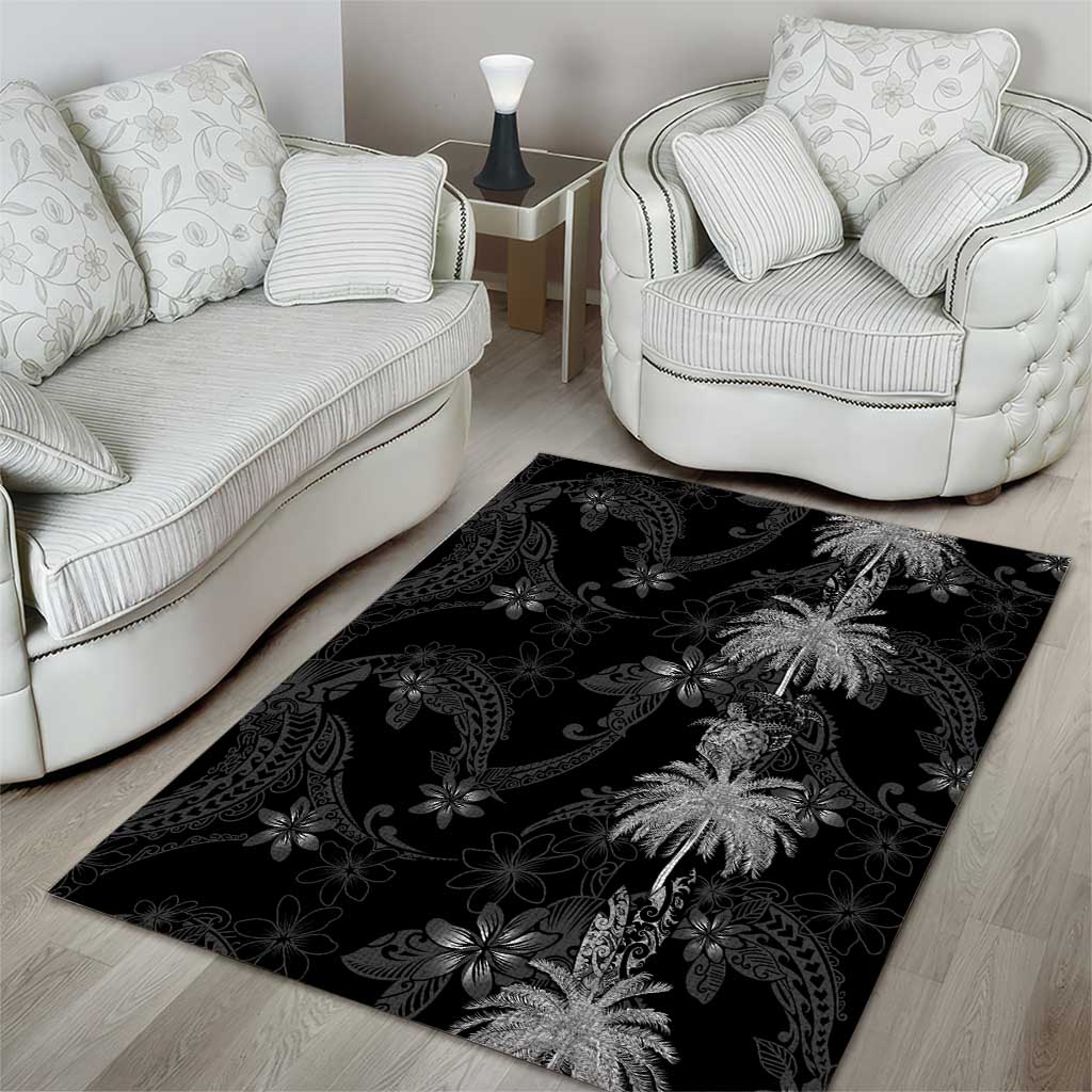 Hawaiian Honu And Surfboards Area Rug Silver Style LT05 - Polynesian Pride
