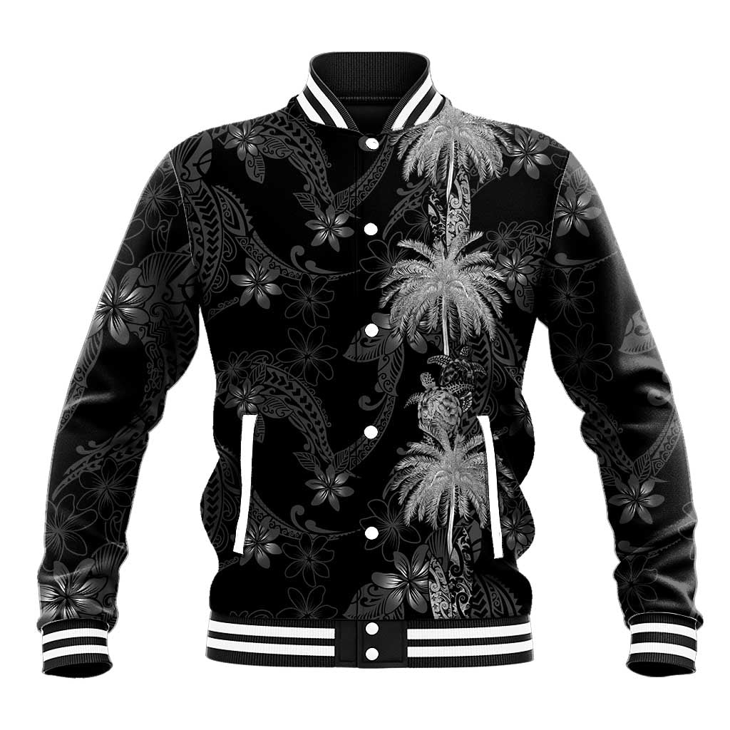 Hawaiian Honu And Surfboards Baseball Jacket Silver Style LT05 Unisex Silver - Polynesian Pride