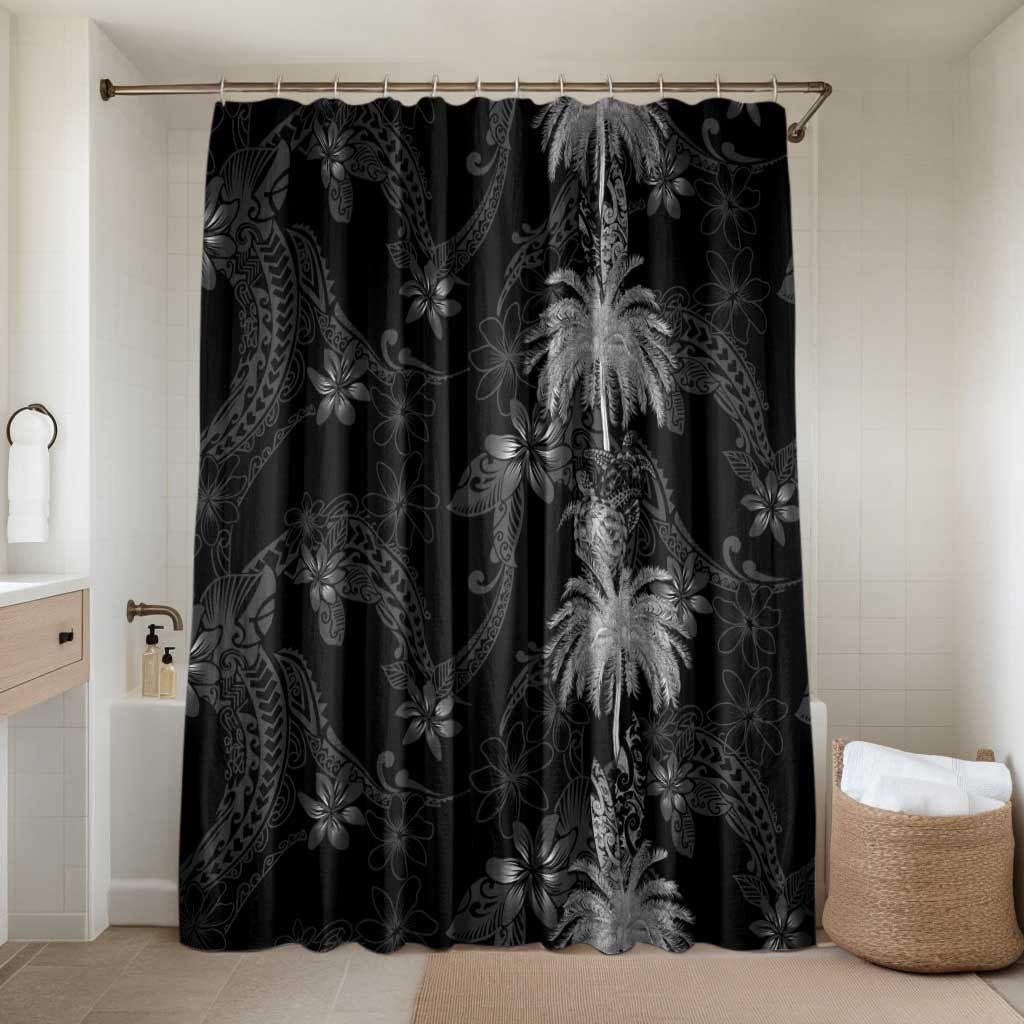 Hawaiian Honu And Surfboards Bathroom Set Silver Style LT05 Shower Curtain Only Silver - Polynesian Pride