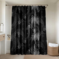 Hawaiian Honu And Surfboards Bathroom Set Silver Style LT05 Shower Curtain Only Silver - Polynesian Pride