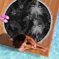 Hawaiian Honu And Surfboards Beach Blanket Silver Style LT05 - Polynesian Pride