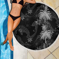 Hawaiian Honu And Surfboards Beach Blanket Silver Style LT05 - Polynesian Pride