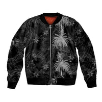 Hawaiian Honu And Surfboards Bomber Jacket Silver Style LT05 Unisex Silver - Polynesian Pride