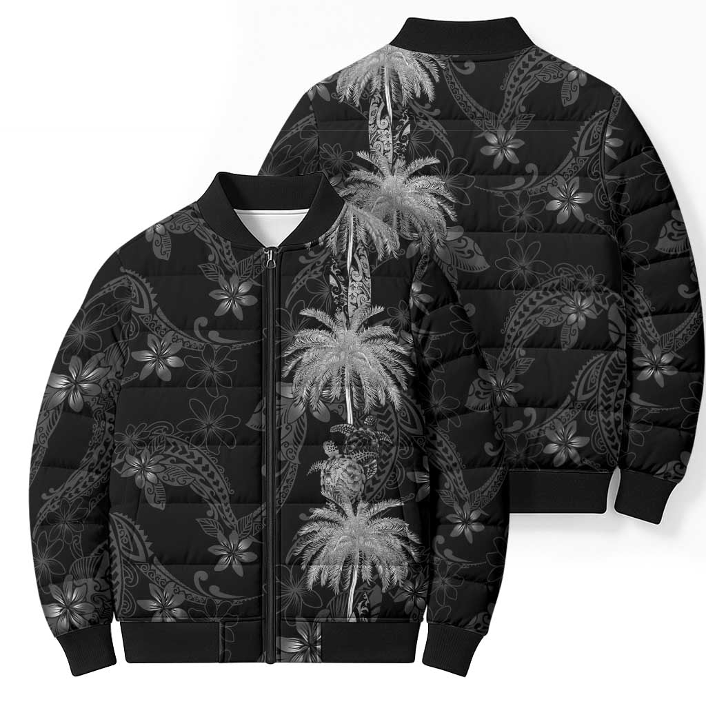 Hawaiian Honu And Surfboards Bomber Puffer Jacket Silver Style LT05 - Polynesian Pride