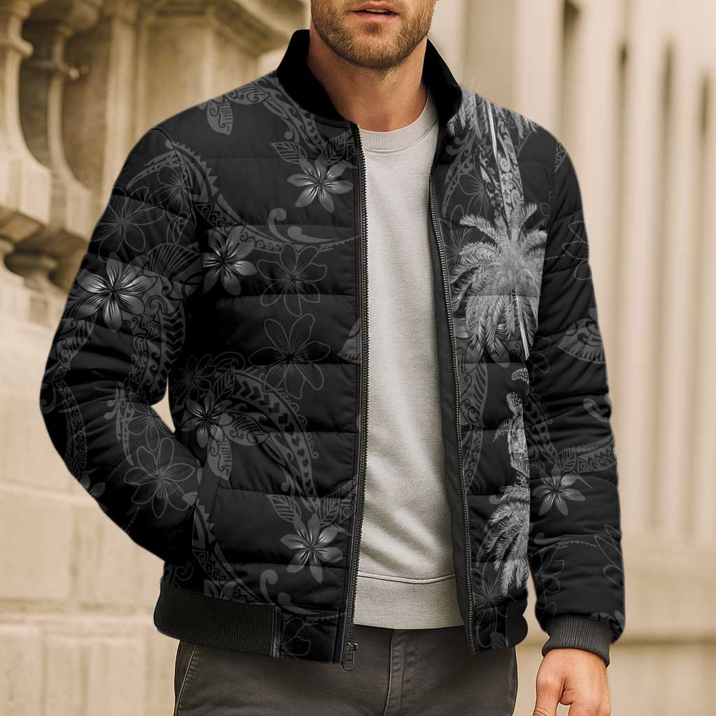 Hawaiian Honu And Surfboards Bomber Puffer Jacket Silver Style LT05 - Polynesian Pride