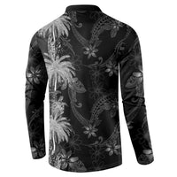 Hawaiian Honu And Surfboards Button Sweatshirt Silver Style LT05 - Polynesian Pride