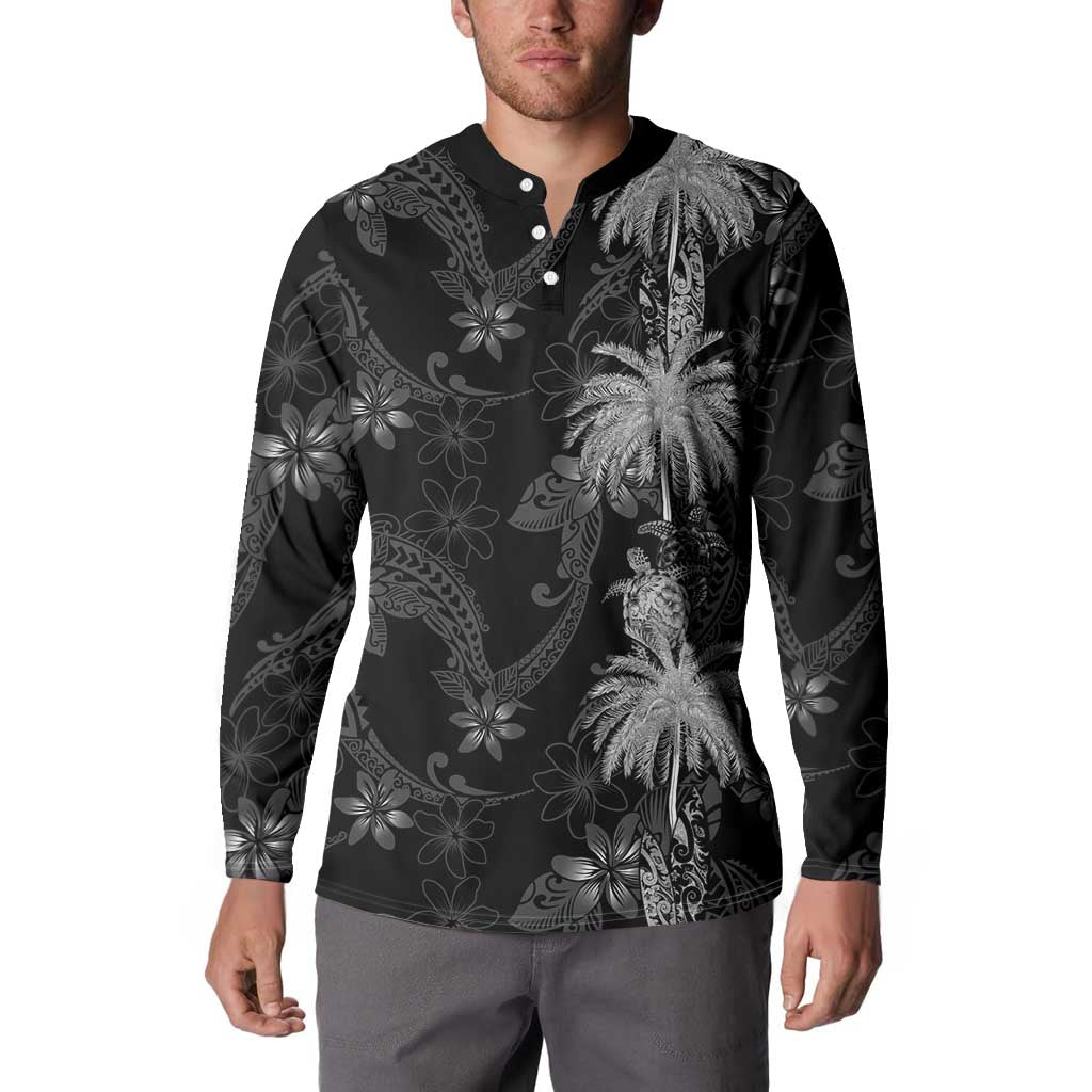 Hawaiian Honu And Surfboards Button Sweatshirt Silver Style LT05 - Polynesian Pride