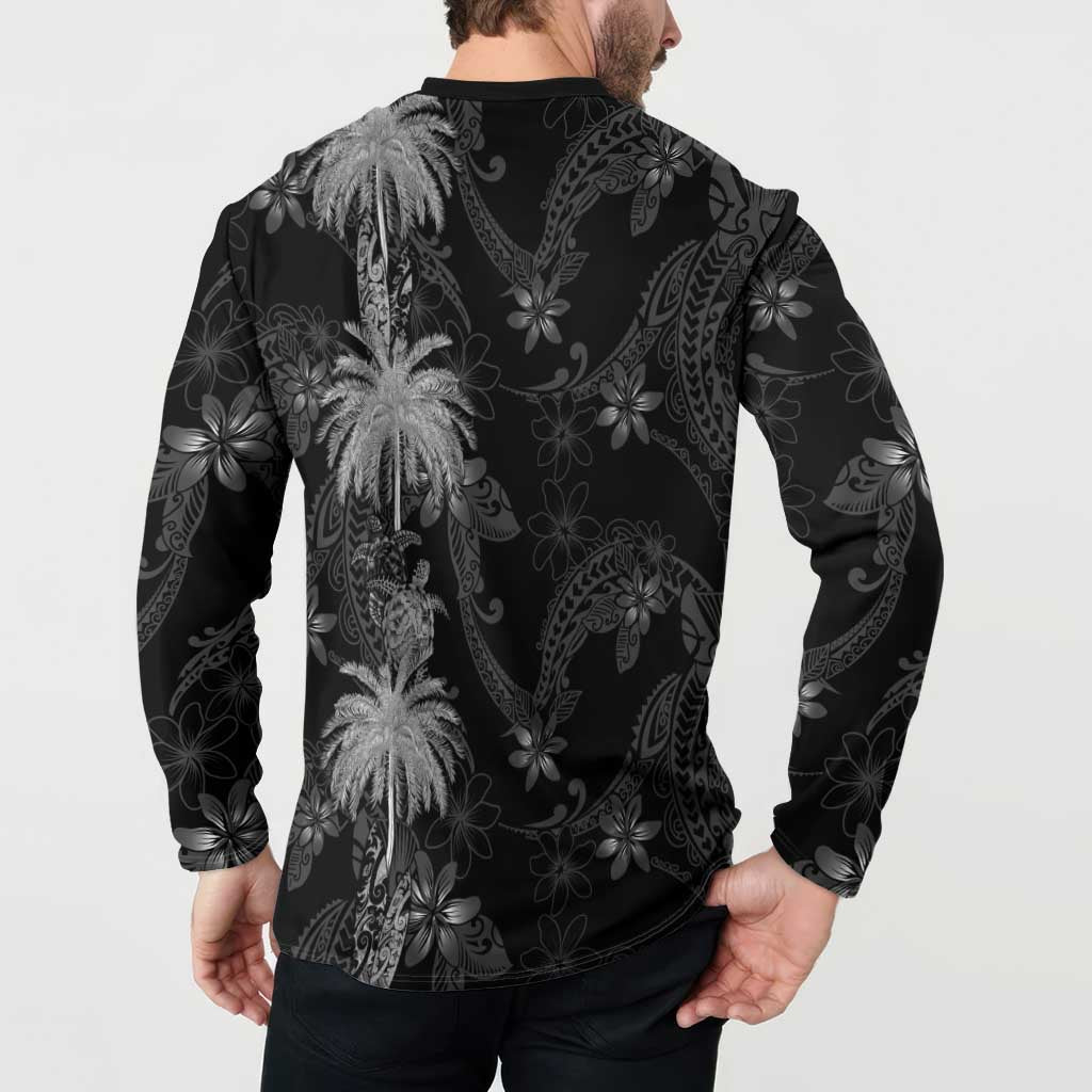 Hawaiian Honu And Surfboards Button Sweatshirt Silver Style LT05 - Polynesian Pride