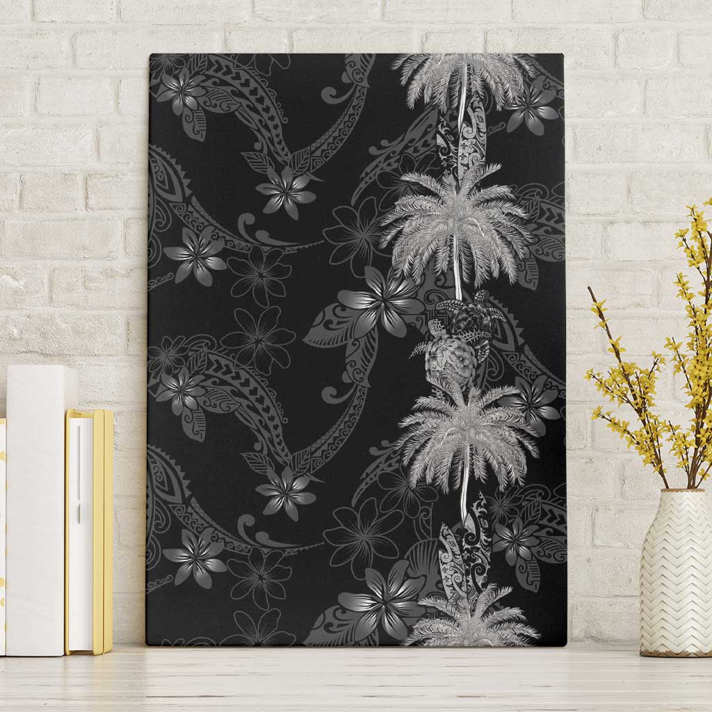 Hawaiian Honu And Surfboards Canvas Wall Art Silver Style LT05 Without Frame Silver - Polynesian Pride