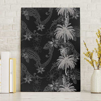 Hawaiian Honu And Surfboards Canvas Wall Art Silver Style LT05 Without Frame Silver - Polynesian Pride