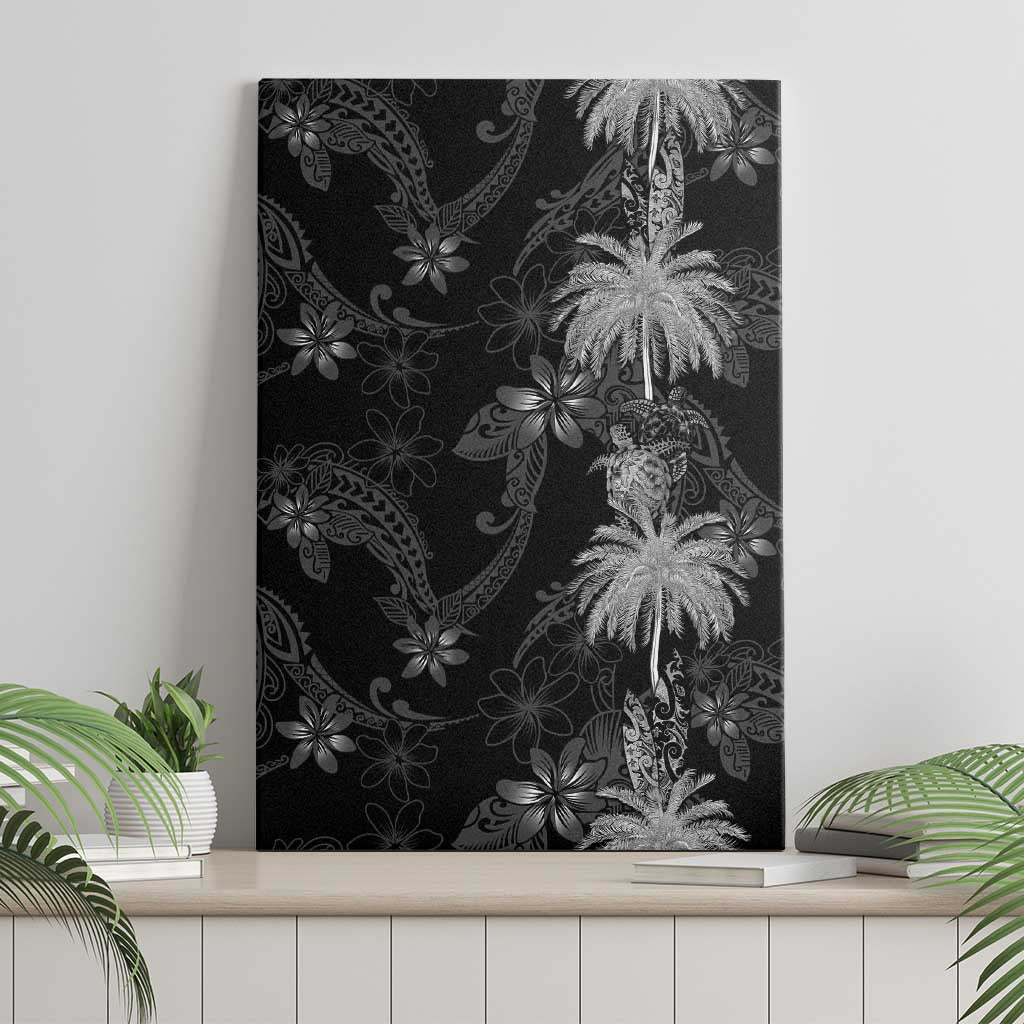 Hawaiian Honu And Surfboards Canvas Wall Art Silver Style LT05 - Polynesian Pride