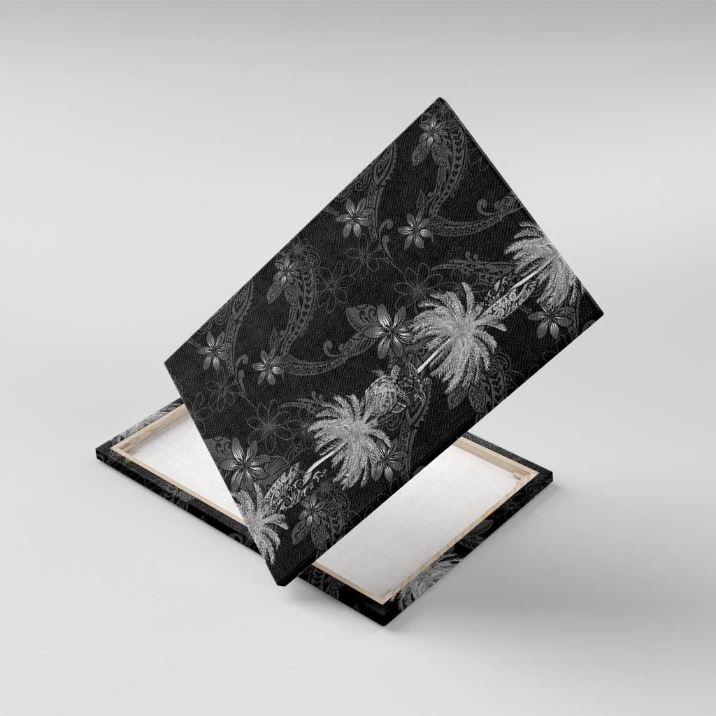 Hawaiian Honu And Surfboards Canvas Wall Art Silver Style LT05 With Frame Silver - Polynesian Pride
